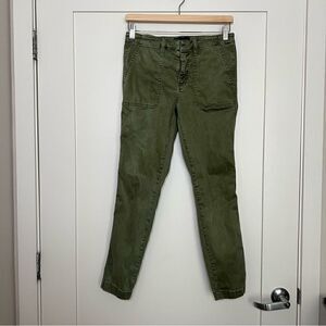 J Crew Pants Womens Size 27 Green Mid Rise Utility Jogger Pockets Lyocell Cotton